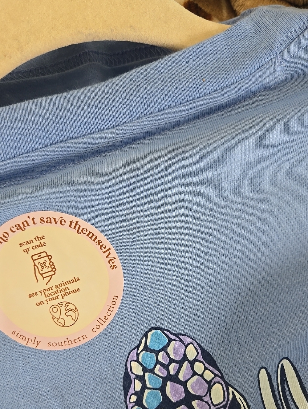 NWT Simply Southern Ocean Blue Turtle Tracker Tshirt - Picture 6 of 6